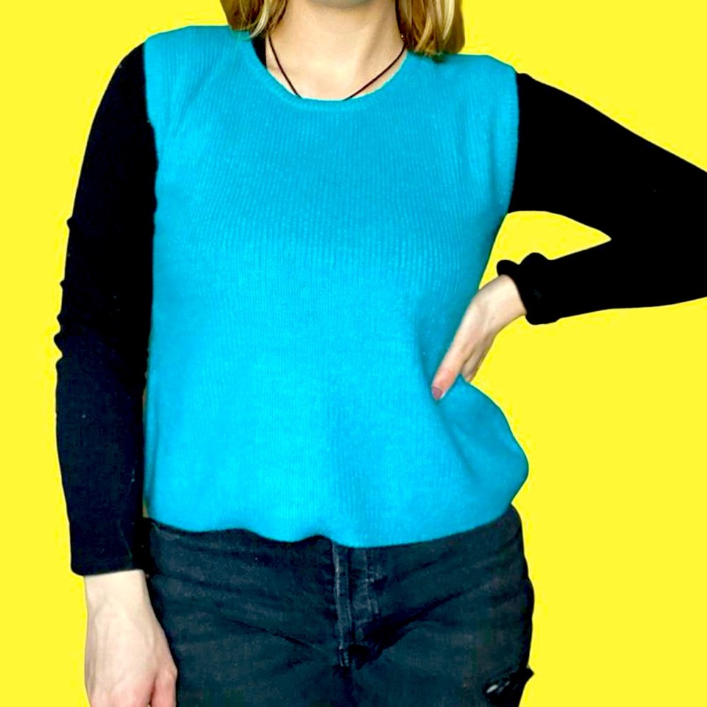 vintage turquoise knit vest top